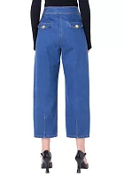 Cropped Denim Trousers