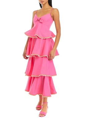 Women's Poplin Tiered Maxi Dress