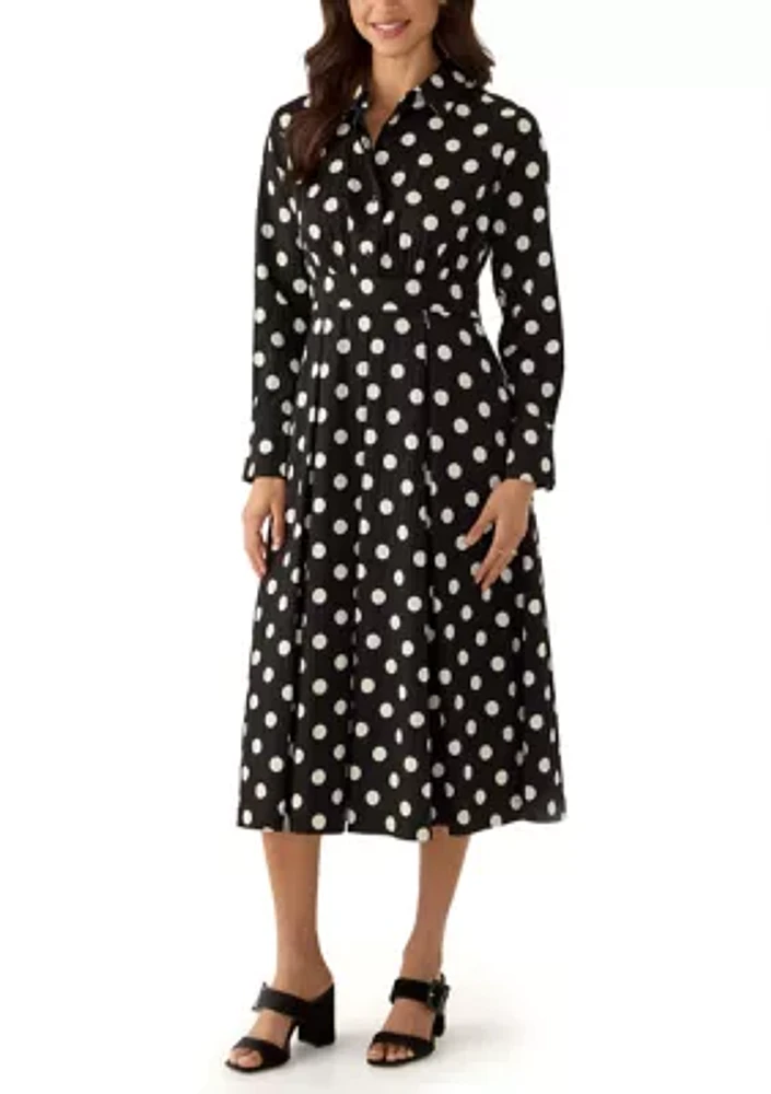 Women's Polka Dot Printed Shirtdress