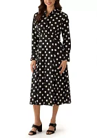 Women's Polka Dot Printed Shirtdress