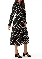 Women's Polka Dot Printed Shirtdress