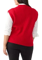 Plus V-Neck Sleeveless Sweater Vest