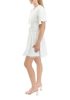 Women's Mixed Media Lace Dress