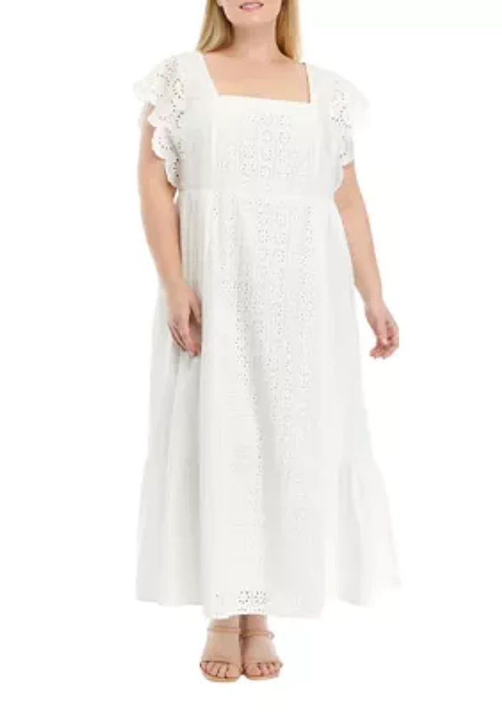 Plus Eyelet Maxi Dress