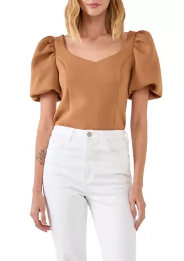 Scuba Puff Sleeve Top