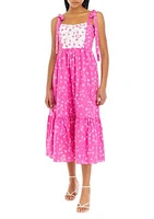 Women's Contrast Floral Maxi Dress