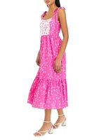 Women's Contrast Floral Maxi Dress