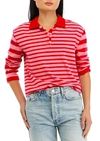 Women's Striped Long Sleeve Knit Top