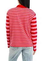 Women's Striped Long Sleeve Knit Top