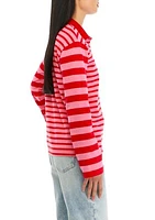 Women's Striped Long Sleeve Knit Top