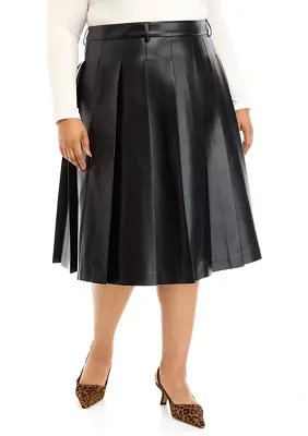 Plus Pleated Midi Skirt