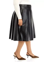 Plus Pleated Midi Skirt