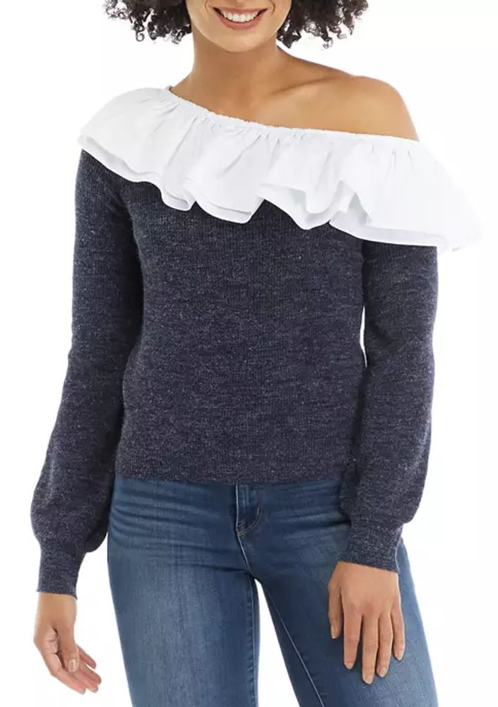 Ruffled Off the Shoulder Sweater 