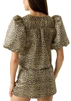 Leopard Bow Top