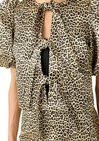 Leopard Bow Top