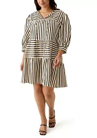 Plus Striped Mini Dress