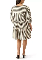 Plus Striped Mini Dress