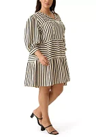 Plus Striped Mini Dress