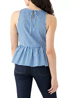 Women's Sleeveless Striped Peplum Top