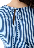 Women's Sleeveless Striped Peplum Top