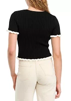 Women's Ruffle Detailed Knit Top