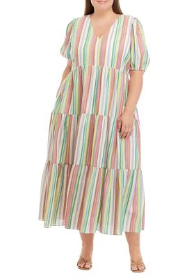 Plus Striped Maxi Dress