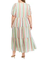 Plus Striped Maxi Dress