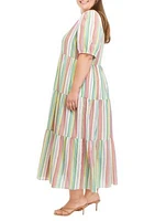 Plus Striped Maxi Dress