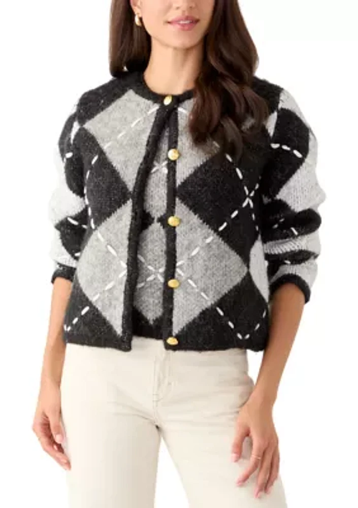 Women's Argyle Knit Cardigan