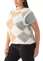 Plus Argyle Knit Vest