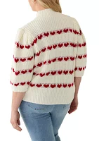 Plus Heart Stripe Detail Sweater