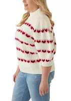 Plus Heart Stripe Detail Sweater