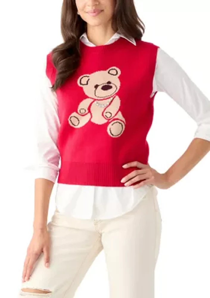 Women's Teddy Bear Knit Vest