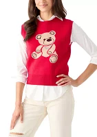 Women's Teddy Bear Knit Vest