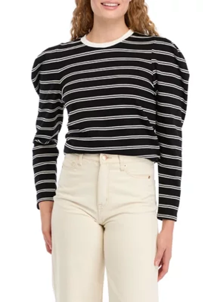 Women's Striped Puff Sleeve Top