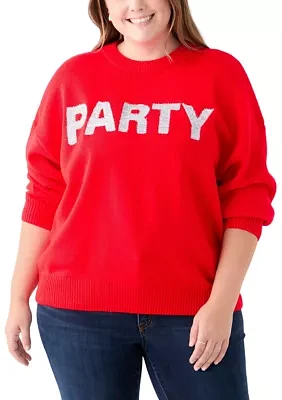 Plus Glitter Lettering Sweater