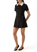 Women's Collar Pointed Tweed Dress