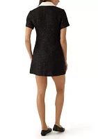 Women's Collar Pointed Tweed Dress