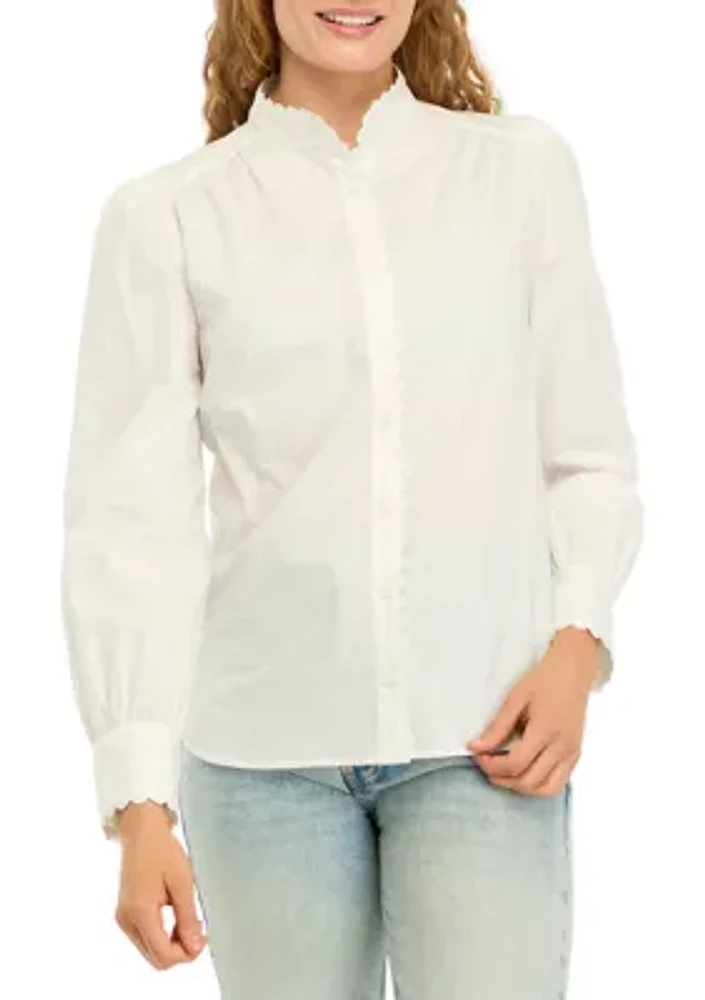 Women's Scallop Trimmed Blouse