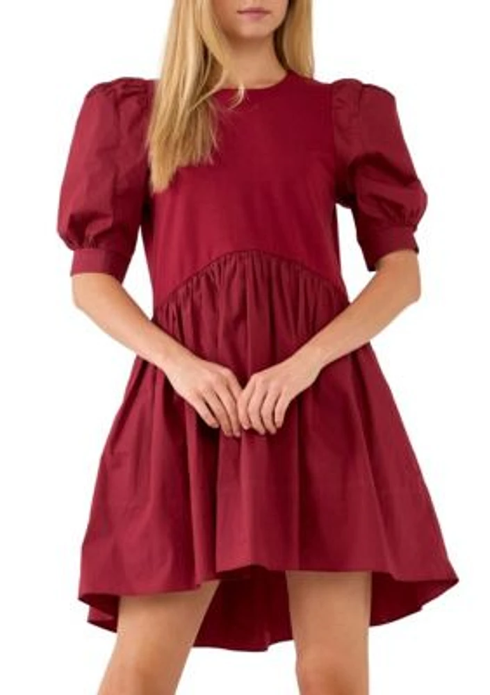 High Low Knit Combo Dress