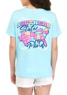 Junior's Short Sleeve Southern State of Mind Graphic T-Shirt