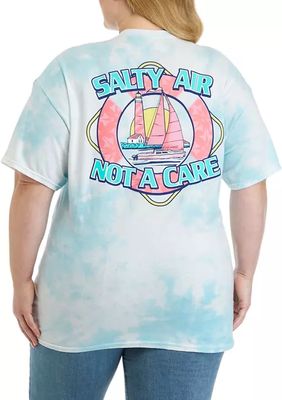 Plus Short Sleeve Salty Air Boats Graphic T-Shirt