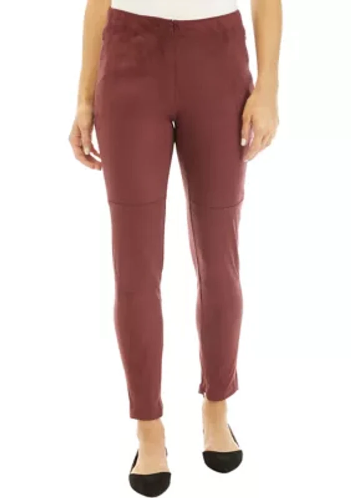 Women's Suede Zip Moto Pants