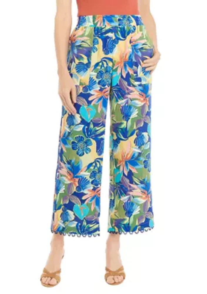 Women's Wide Leg Printed Pants