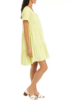 Women's Short Sleeve Tiered Dress