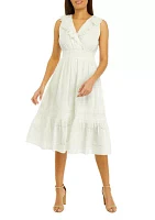 Women's Sleeveless Ruffle Midi Dress