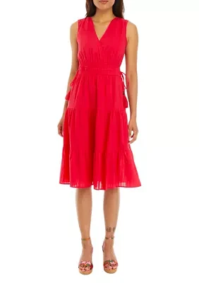 Women's Sleeveless Tiered Wrap Dress