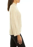 Women's Elbow Sleeve Mock Neck Sweater