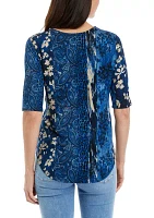 Women's Printed Juliana Crepe Top