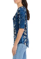 Women's Printed Juliana Crepe Top